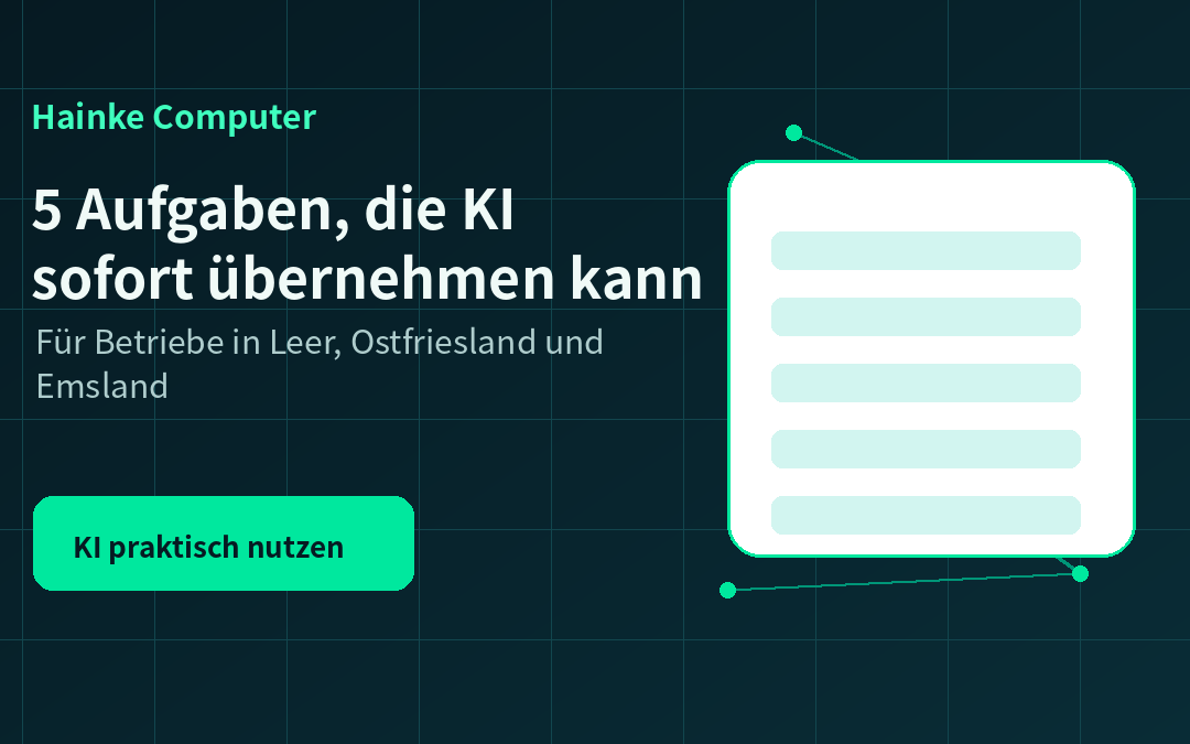 5 Aufgaben, die KI in Ihrem Betrieb sofort übernehmen kann