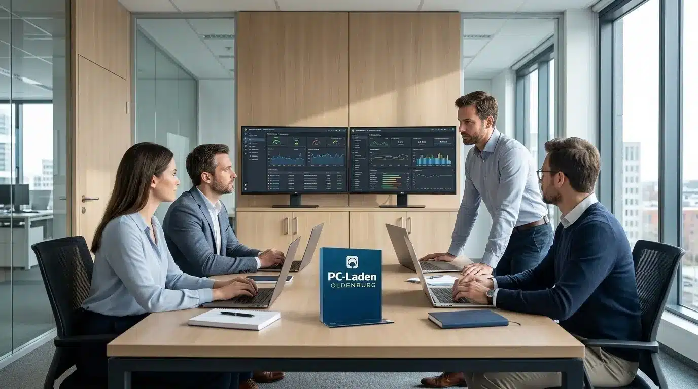IT-Service-Team betreut moderne Arbeitsplätze in einem norddeutschen Büro