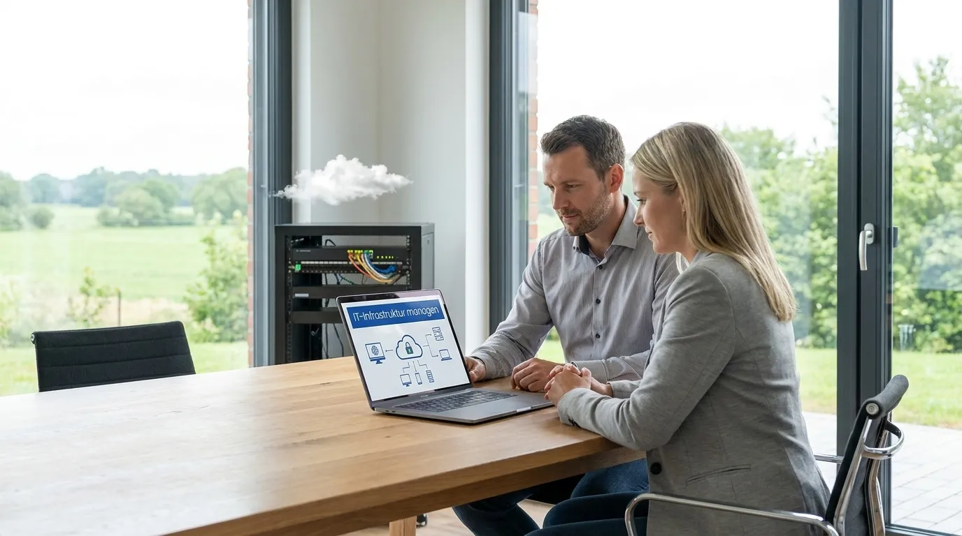 IT-Verantwortlicher prüft Cloud-Zugriffe in einem kleinen Unternehmen