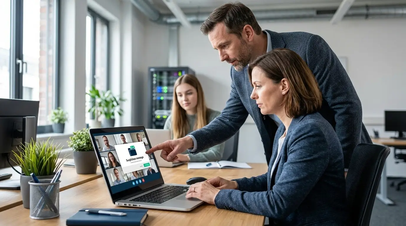 Verdächtige Teams-Nachricht im Büroalltag